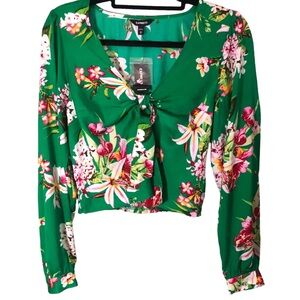 Express Twist Floral Crop Top- New